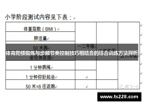 体育爬楼锻炼与步频节奏控制技巧相结合的综合训练方法探析