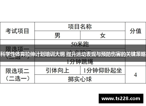 科学性体育拉伸计划培训大纲 提升运动表现与预防伤害的关键策略